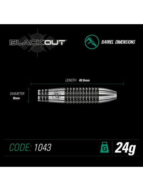 DART SZETT WINMAU STEEL BLACKOUT 90% WOLFRAM 24G