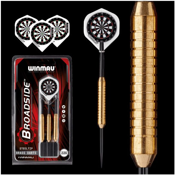 Dart szet Winmau steel BROADSIDE BRASS, 22g