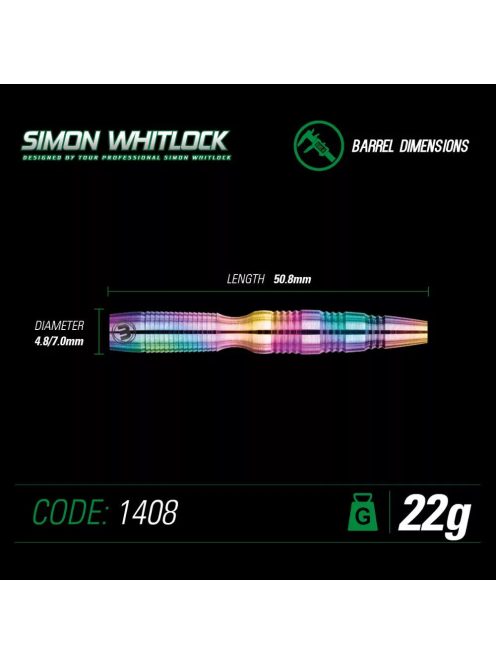 Winmau steel szett SIMON WHITLOCK 90% 22 g, Urban grip