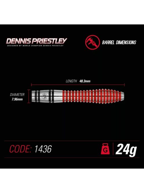 Winmau steel szett Dennis Priestley 90% wolfram 24g