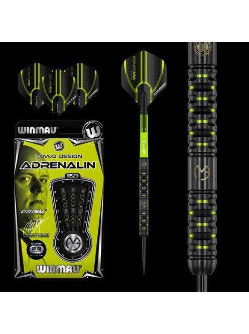 Dart szett Winmau steel MvG Adrenalin 23g, 90% wolfram