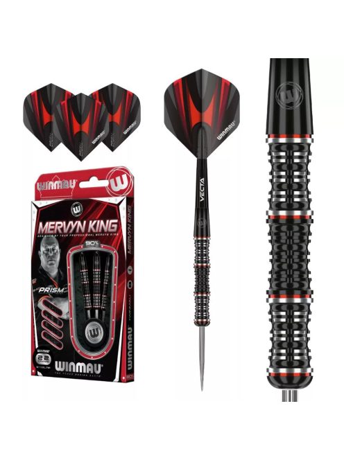 Dart szett Winmau Steel Mervyn King special edition, 22g 90%