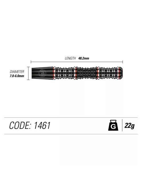 Dart szett Winmau Steel Mervyn King special edition, 22g 90%