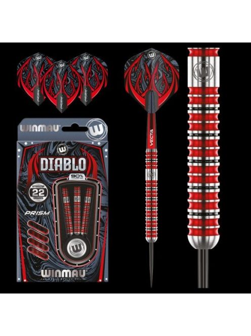 DART SZETT WINMAU STEEL DIABLO 22G, 90% WOLFRAM