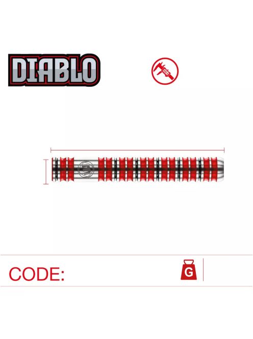 Dart szett Winmau Steel Diablo 24g, 90%