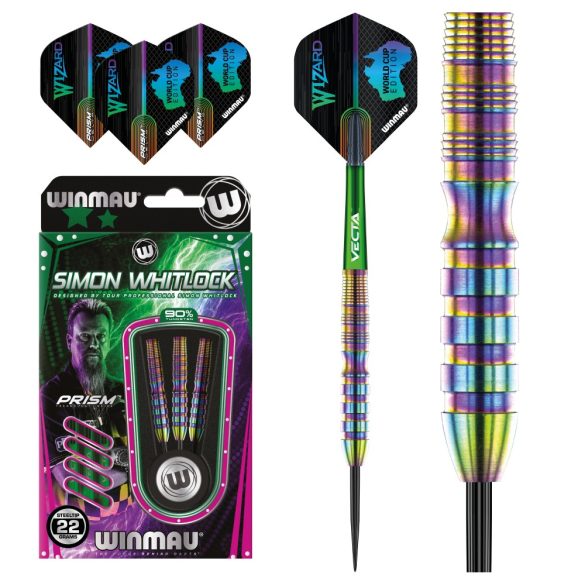 WINMAU STEEL SZETT SIMON WHITLOCK WORLD CUP SE STEEL 22G 90% WOLFRAM