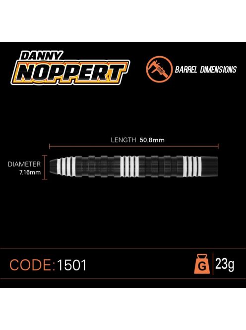 DART SZETT STEEL WINMAU DANNY NOPPERT PRO-SERIES 23G, 85% WOLFRAM