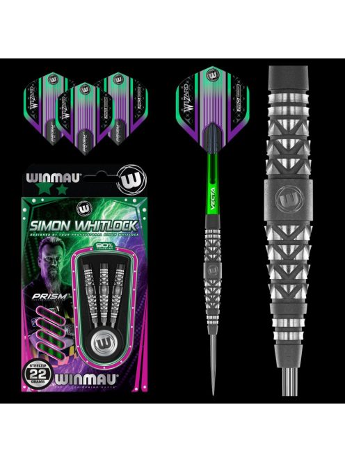 Dart szett Winmau steel Simon Whitlock Shotblast 90% Wolfram 22g