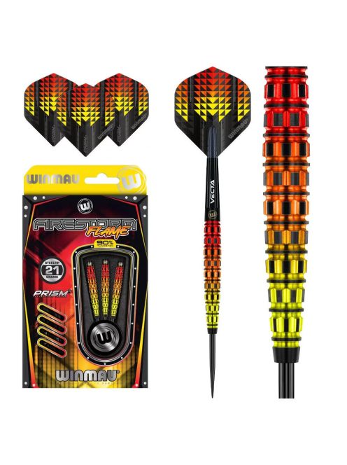 Dart szett steel Winmau Firestorm Flame Tapered 21g, 90%