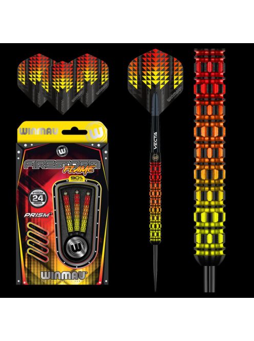 DART SZETT STEEL WINMAU FIRESTORM FLAME PARALLEL 24G, 90% WOLFRAM