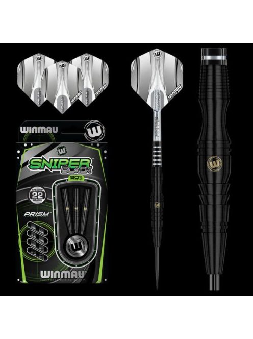 DART SZETT STEEL WINMAU SNIPER, BLACK, 22G, 90% WOLFRAM