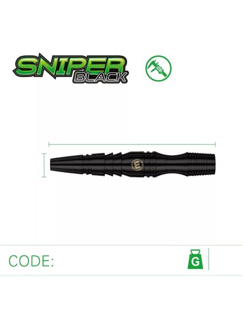 Dart szett steel Winmau Sniper Black 24g, 90%