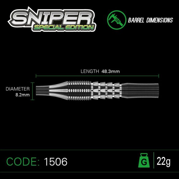  DART SZETT STEEL WINMAU SNIPER S.E. 22G, 90% WOLFRAM