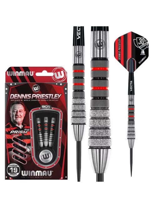 Dart szett steel Winmau Dennis Priestley Diamond 3-ZERO 19g, 90%