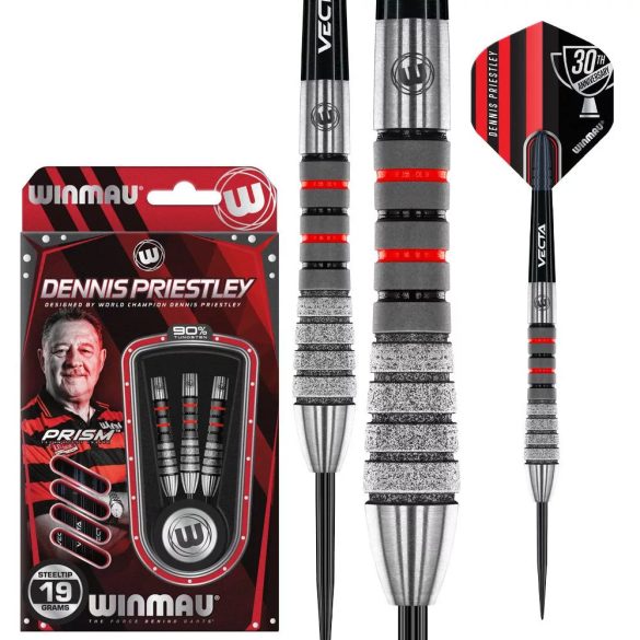 DART SZETT STEEL WINMAU DENNIS PRIESTLEY DIAMOND 3-ZERO 19G, 90% WOLFRAM