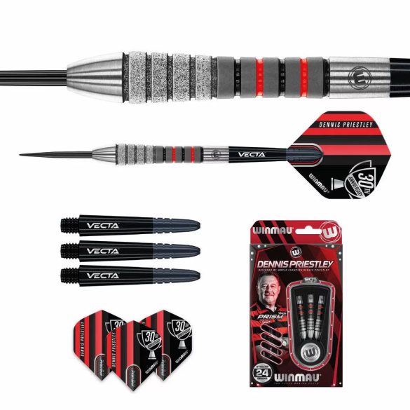 DART SZETT STEEL WINMAU DENNIS PRIESTLEY DIAMOND 3-ZERO 24G, 90% WOLFRAM