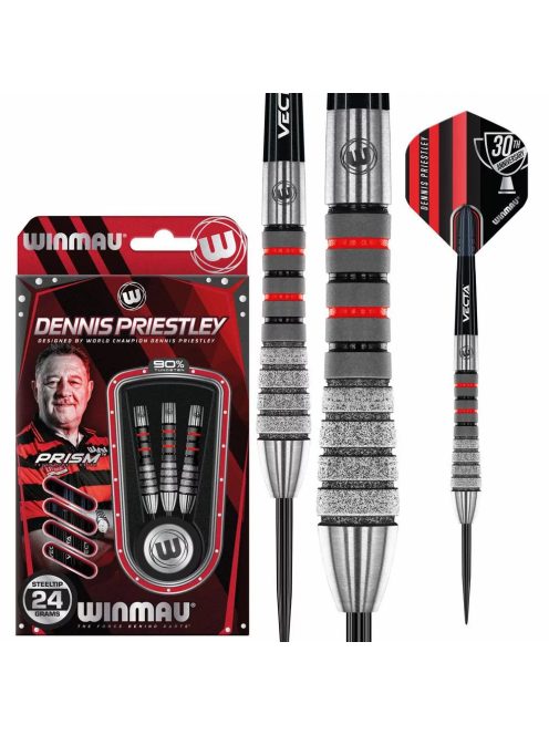 Dart szett steel Winmau Dennis Priestley Diamond 3-ZERO 24g, 90%