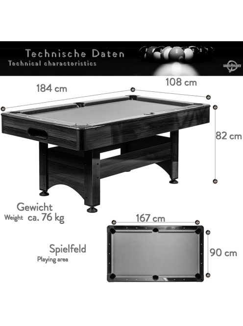 pool biliárd asztal Northstar Newgen. Trendline (6') barna/anthracit