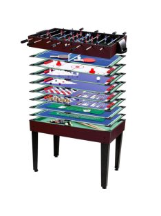   multifunctional gaming table 15 in one Northstar in dark brown (foosball, billiards, ping-pong, taifun, chess, poker, roulette, etc.)