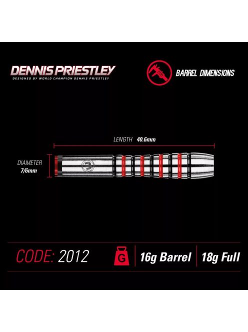 DARTS SZETT SOFT WINMAU DENNIS PRIESTLEY 90% WOLFRAM 18G