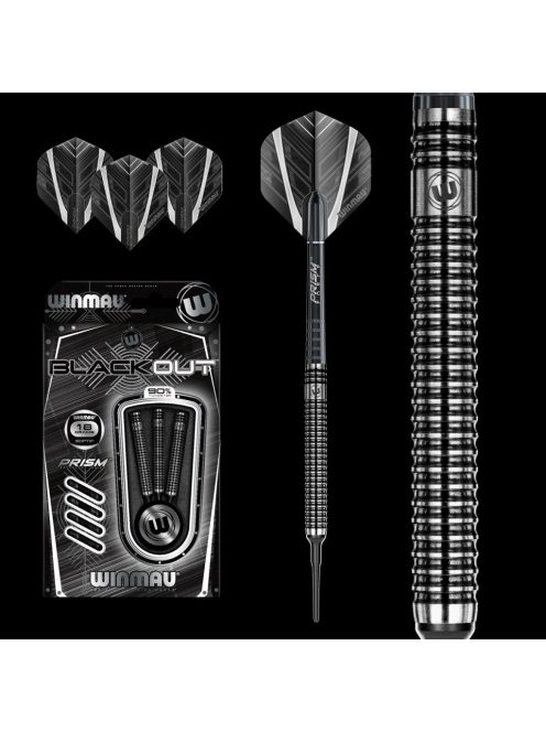 Darts nyíl Winmau soft BLACKOUT 90% wolfram 18g