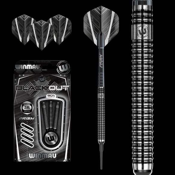 Darts nyíl Winmau soft BLACKOUT 90% wolfram 18g