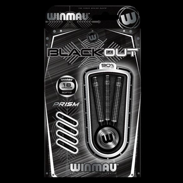 Darts nyíl Winmau soft BLACKOUT 90% wolfram 18g