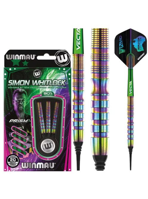 Dart szett Winmau soft Simon Whitlock World Cup Rainbow SE 18g, 90%