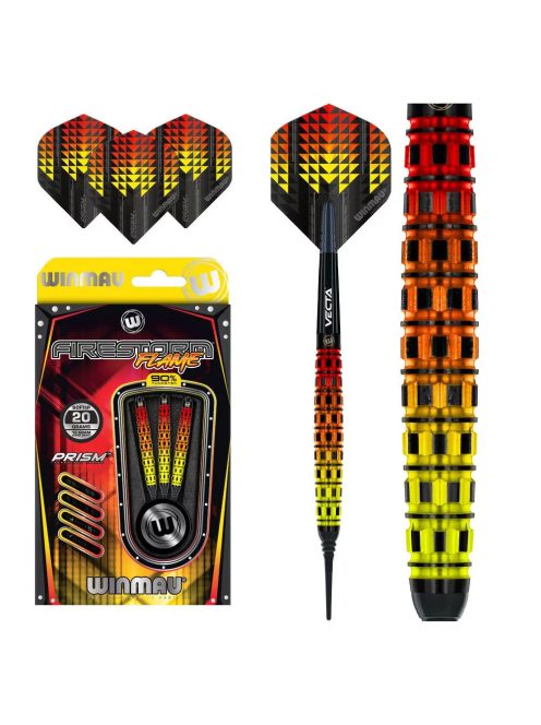 Dart szett soft Winmau Firestorm Flame Tapered 20g, 90%