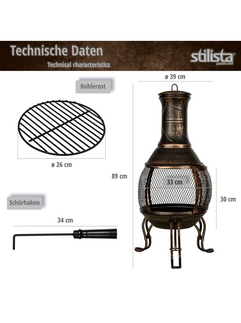 STILISTA® Terrassenofen, patio stove, antique bronze