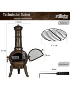 STILISTA® Terrassenofen 112 cm, patio stove, bronze