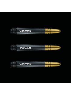 DART SHAFT WINMAU VECTA, BLACK PLASTIC, GOLD METAL TOP, LONG