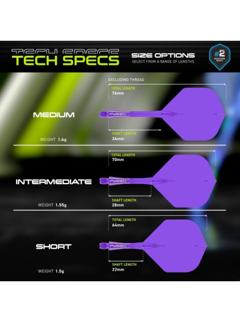 DARTS TOLL ÉS SZÁR EGYBEN WINMAU FUSION LILA, STANDARD TOLL ÉS RÖVID SZÁR