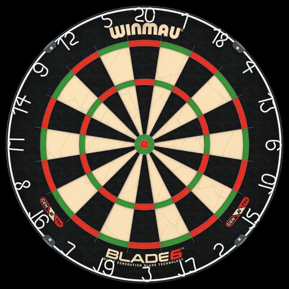 DARTS TÁBLA WINMAU BLADE 6 + OUTSHOT KISZÁLLÓS FALVEDŐ + 1 DB HELLFIRE SZETT