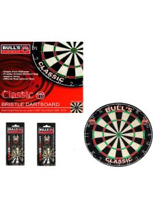   darts tábla Bull's Classic + 2 szett Bull's Laser steel dartsnyíl