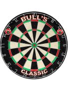 darts tábla Bull's Classic + Bull's 4 részes falvédő (vörös, zöld vagy fekete) + 2 szett Bull's Laser steel nyíl