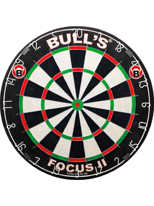 Bull's Focus II hivatalos verseny darts tábla + 2 szett Bull's Laser steel nyíl