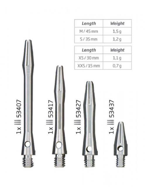 Bull's Darts szár Simplex extra rövid ezüst