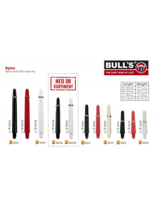 dart szár Bull's Nylon közepes fekete