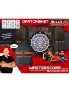 Bull's Masterscore profi elektromos darts tábla kabinetben, Russ Bray "The Voice" hangjával (2 év garancia!)