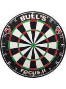 Bull's Focus II darts tábla + Bull's Pro dart egyrészes fekete falvédő + 5mm vastag szőnyeg, komplett darts csomag