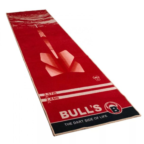 Bull's Focus II darts tábla + Bull's Pro dart egyrészes fekete falvédő + 5mm vastag szőnyeg, komplett darts csomag