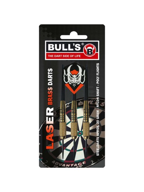 Bull's Focus II. verseny darts tábla + Bull's fekete, vörös vagy zöld színű EVA 4 részes falvédő, 2 szett Bull's laser steel nyíl