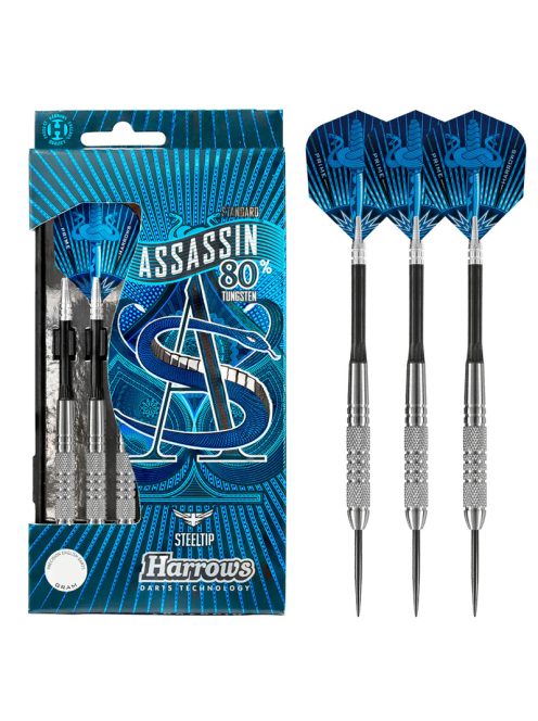 Dart szett Harrows steel, 26g, Assassin, 80% wolfram