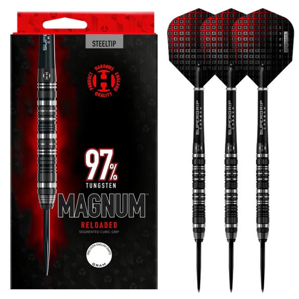 Dart szett Harrows steel, 22g, Magnum Reloaded, 97% wolfram