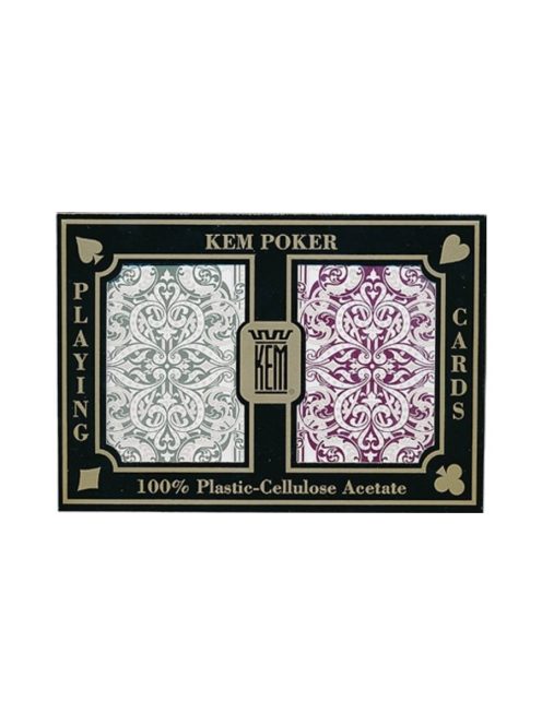 KEM Jacquard Wide Jumbo (Green and Burgundy) póker kártya, dupla csomag