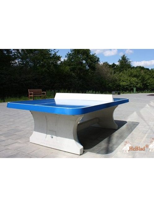 vandal-resistant outdoor HeBlad concrete table tennis table classic blue, rounded