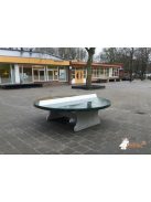 vandal-proof outdoor HeBlad concrete table tennis table classic green round