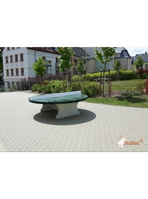 vandal-proof outdoor HeBlad concrete table tennis table classic green round