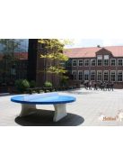 vandal-proof outdoor HeBlad concrete table tennis table classic blue round